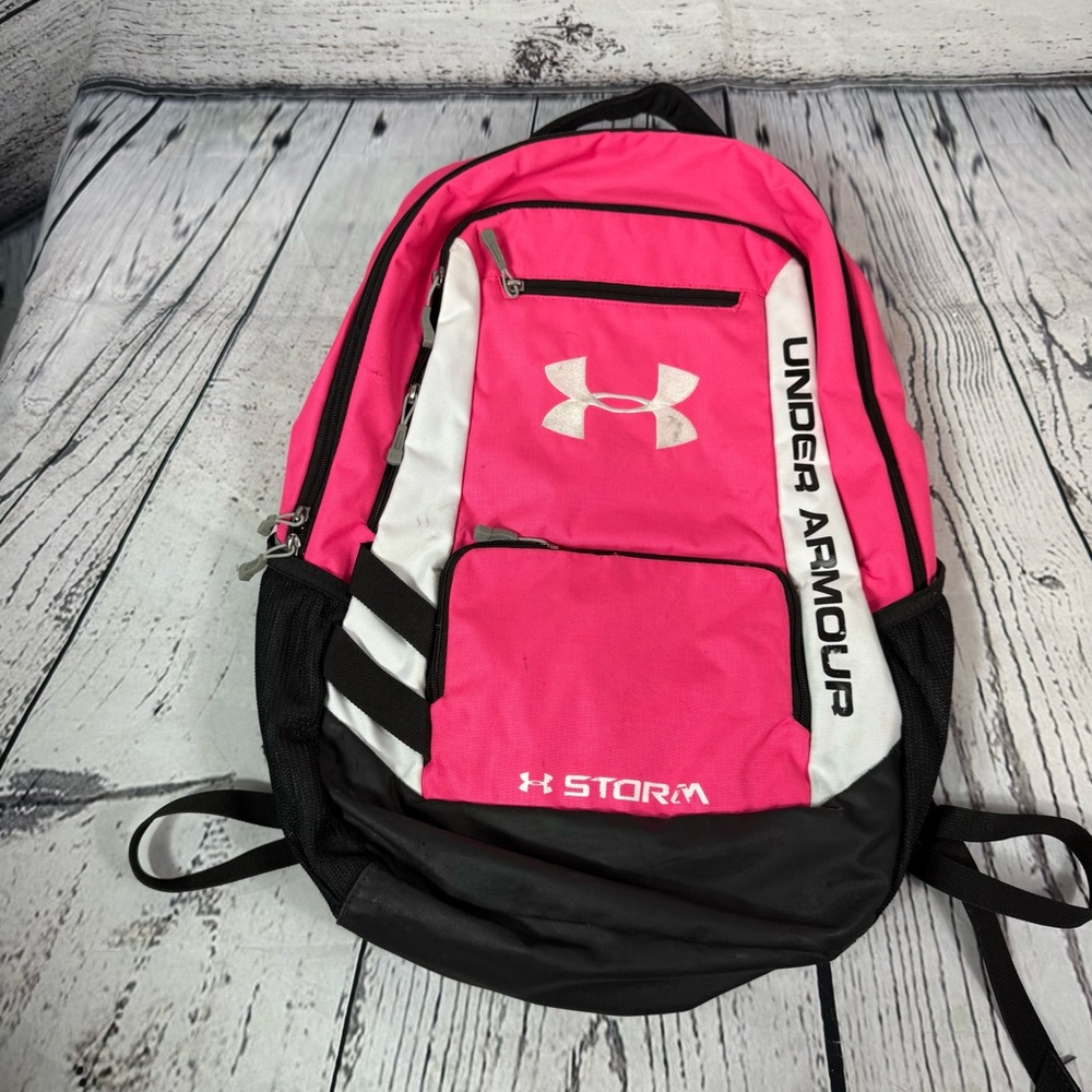 Under Armour Pink and White Backpack